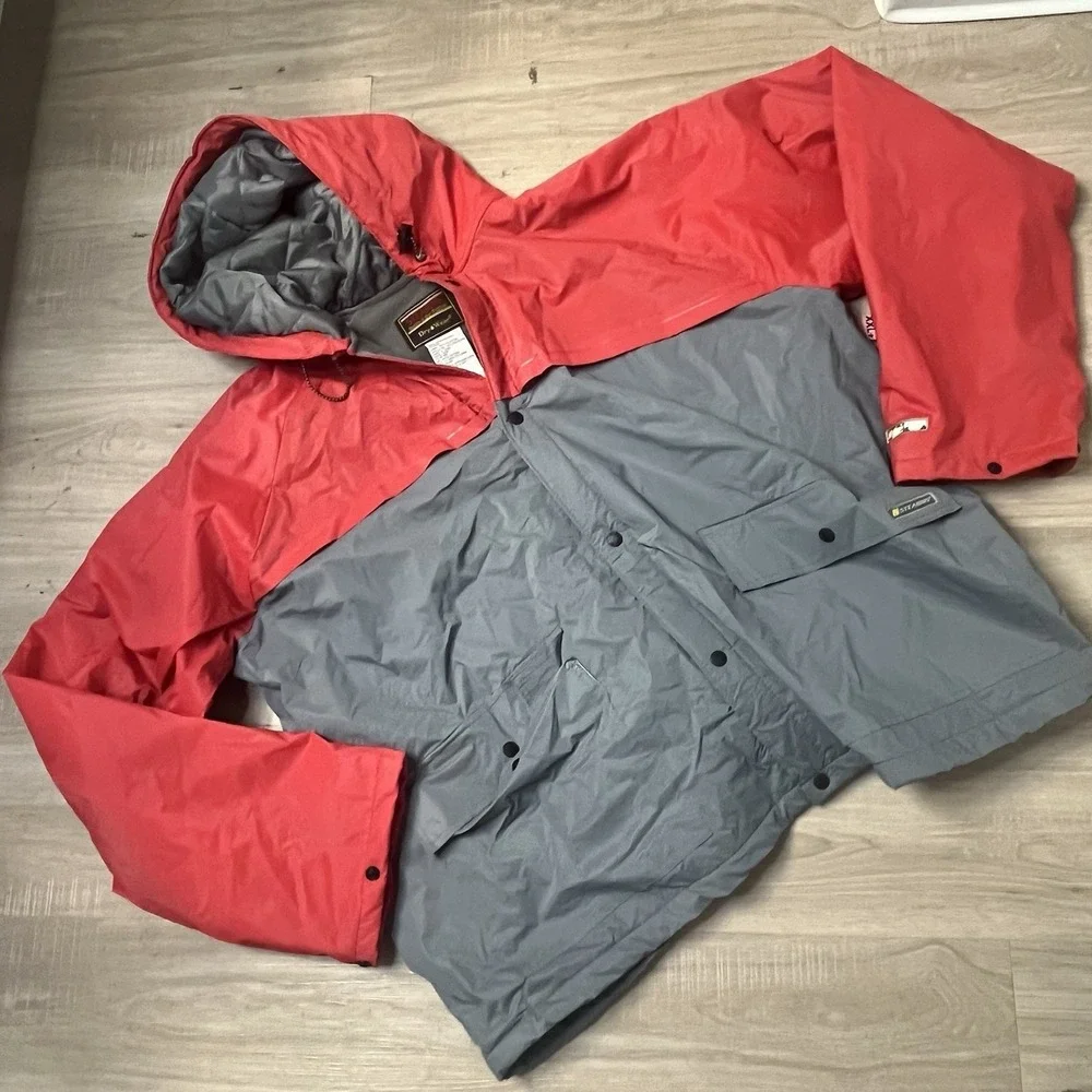 Stearns Waterproof Dry Wear Hooded Fleece Lined‎ Jacket Coat Red XL-XX-Large